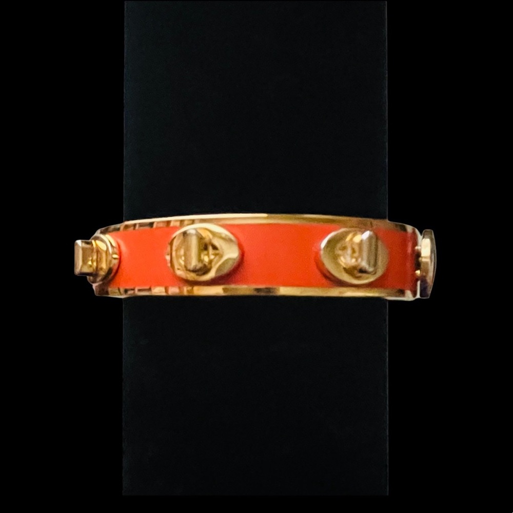 Coach Turnlock Bracelet Elegant Enamel in Orange VINTAGE